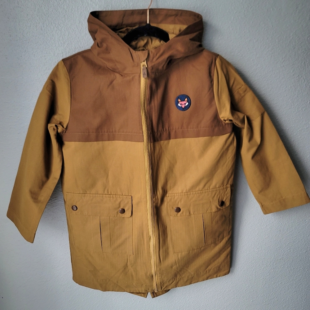 The Sunday Collective Kid's Two Toned Hooded Jacket Size 8Y Color Dijon NWT